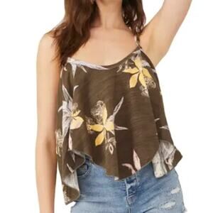 Free People Hey Girl Cotton Tank Top brown M